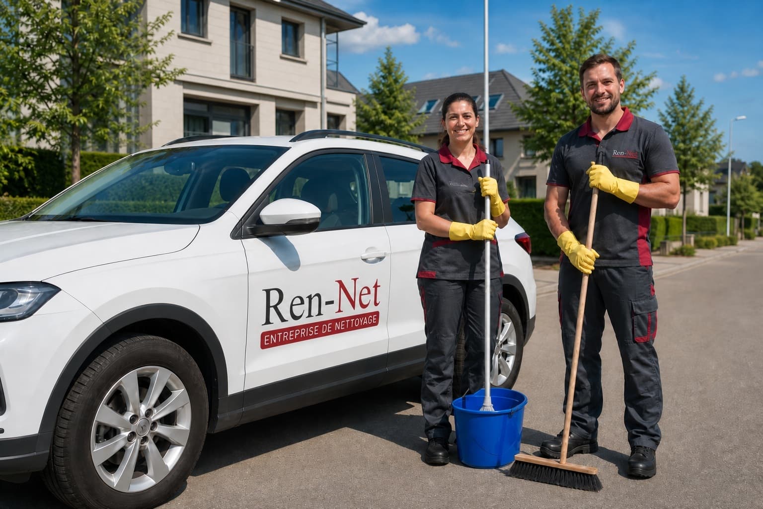 Agents Ren-Net devant le véhicule d’intervention aux couleurs Ren-Net